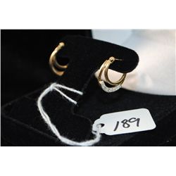 LOVELY 14K YELLOW GOLD DIAMOND HOOP STYLE  EARRINGS WITH EACH EARRING HAVING SIX  DIAMONDS - APPRAIS