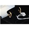 Image 2 : LOVELY 14K YELLOW GOLD DIAMOND HOOP STYLE  EARRINGS WITH EACH EARRING HAVING SIX  DIAMONDS - APPRAIS