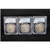 Image 1 : THREE MORGAN DOLLARS - PCGS MS64 - 1881-S,  1884-0, 1885-0 - SOLD PER COIN TIMES  3