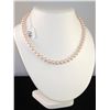Image 1 : ELEGANT LADIES PEARL NECKLACE WITH FIFTY SIX  ROUND MATCHING 7 1/2 MM PEARLS - HAND KNOTTED  WITH 14