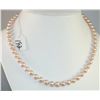 Image 2 : ELEGANT LADIES PEARL NECKLACE WITH FIFTY SIX  ROUND MATCHING 7 1/2 MM PEARLS - HAND KNOTTED  WITH 14