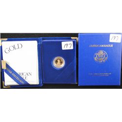 1996 ONE 1/10 OUNCE PROOF GOLD AMERICAN EAGLE  WITH ORIGINAL BOX AND CERTIFICATE OF   AUTHENTICITY