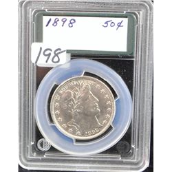 1898 BARBER HALF DOLLAR - SELLER GRADED @  MS63+