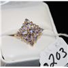 Image 1 : WOMANS 14K YELLOW GOLD TAZANITE RING WITH  EIGHT MARQUISE CUT AND THIRTEEN ROUND  TANZANITES SET IN 