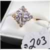 Image 2 : WOMANS 14K YELLOW GOLD TAZANITE RING WITH  EIGHT MARQUISE CUT AND THIRTEEN ROUND  TANZANITES SET IN 