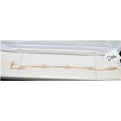 14K YELLOW GOLD PEARL BRACELET WITH SIX ROUND  MATCHING PEARLS - WEIGHS 2.9 GRAMS -  APPRAISED RETAI