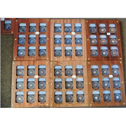 SET OF ROOSEVELT DIMES - ALL PCGS PR69DCAM -  1973 - 2008, 55 TOTAL DIMES - IN  CUSTOM WOOD  FRAMES