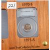 Image 2 : SET OF ROOSEVELT DIMES - ALL PCGS PR69DCAM -  1973 - 2008, 55 TOTAL DIMES - IN  CUSTOM WOOD  FRAMES