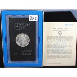 1884-CC GSA BLACK BOX MORGAN DOLLAR WITH THE  ORIGINAL BOX AND CERTIFICATE OF AUTHENTICITY