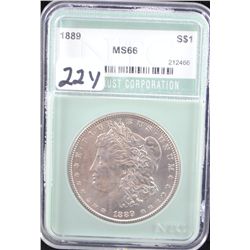 1889 MORGAN DOLLAR - NTC MS66 (A MS66 LISTS @  $1,400.00)