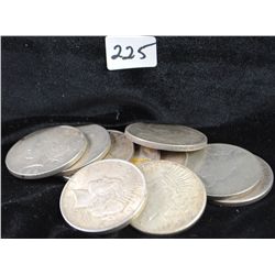 10 PEACE DOLLARS FROM SAFE DEPOSIT - MIXED  DATES AND MINTS -  SOLD PER COIN TIMES 10