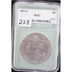 KEY DATE - 1902-S MORGAN DOLLAR - NTC MS61