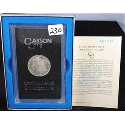 1884-CC GSA BLACK BOX MORGAN DOLLAR WITH THE  ORIGINAL BOX AND CERTIFICATE OF AUTHENTICITY