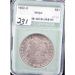 1902-0 MORGAN DOLLAR - NTC MS66 (A MS66 LISTS  @ $550.00)