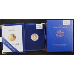 1992 1/10 OUNCE "PROOF" AMERICAN GOLD EAGLE  WITH ORIGINAL BOX AND CERTIFICATE OF  AUTHENTICITY