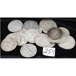 20 WALKING LIBERTY HALF DOLLARS FROM SAFE  DEPOSIT - MIXED DATES AND MINTS - SOLD PER   COIN TIMES 2