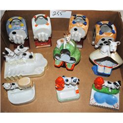 10 VINTAGE FIGURAL ASH TRAYS WITH SCOTTIES,  DICE ETC - SOLD PER ASH TRAY TIMES 10 -  NO  DAMAGE!