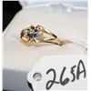 Image 2 : WOMENS 14K YELLOW GOLD SAPPHIRE & DIAMOND  RING WITH SIX BLUE SAPPHIRES AND THREE ROUND  DIAMONDS - 
