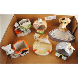 SIX VINTAGE DOG ASH TRAYS - SOLD PER ASH TRAY  TIMES 6 - NO DAMAGE