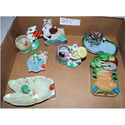 SEVEN VINTAGE "FROG" ASH TRAYS - SOLD PER ASH  TRAY TIMES 7