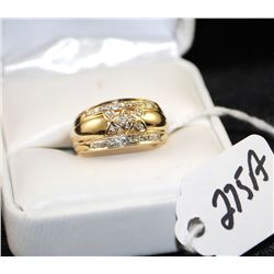 CUSTOM VINTAGE 14K YELLOW GOLD DIAMOND RING  SET WITH TWENT SIX DIAMONDS - WEIGHS 4.7  GRAMS - APPRA