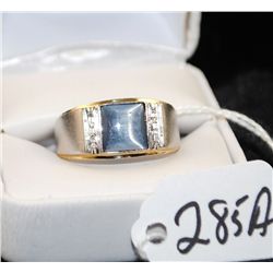 MANS STAR SAPPHIRE & DIAMOND 10K YELLOW GOLD  RING - WEIGHS 6.5 GRAMS - APPRAISED RETAIL  REPLACEMEN