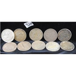 10 PEACE DOLLARS FROM SAFE DEPOSIT - MIXED  DATES AND MINTS - SOLD PER COIN TIMES 10