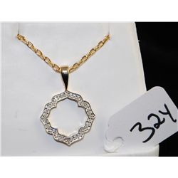 SILVER DIAMOND PENDANT SET WITH THIRTY FIVE  DIAMONDS - APPRAISED RETAIL REPLACEMENT IS  $750.00 - C