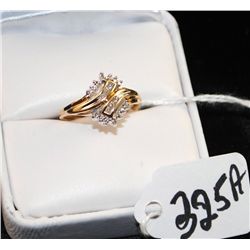 LADIES VINTAGE DIAMOND RING WITH EIGHT  CHANNEL SET DIAMONDS - WEIGHS 2.4 GRAMS -  APPRAISED RETAIL 