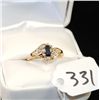 Image 1 : SAPPHIRE AND DIAMOND RING WITH ONE OVAL BLUE  SAPPHIRE AND SIX ACCENT DIAMONDS SET IN 10K  YELLOW GO