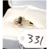 Image 2 : SAPPHIRE AND DIAMOND RING WITH ONE OVAL BLUE  SAPPHIRE AND SIX ACCENT DIAMONDS SET IN 10K  YELLOW GO