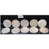 Image 1 : 10 PEACE DOLLARS FROM SAFE DEPOSIT - MIXED  DATES AND MINTS - SOLD PER COIN TIMES 10