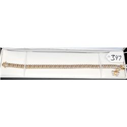 SILVER DIAMOND BRACELET WITH ATTACHED  BUTTERFLY "LOTS OF DIAMONDS"
