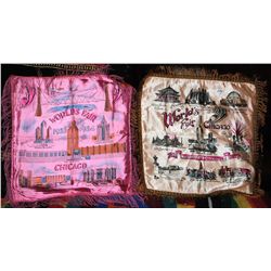 TWO 1933 CHICAGO WORLDS FAIR PILLOW CASES -  EXCELLENT CONDITION - SOLD PER PIECE TIMES 2