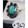 Image 1 : VINTAGE NAVAJO SILVER & ROBINS EGG TURQUOISE  RING