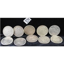 10 MORGAN DOLLARS FROM SAFE DEPOSIT - MIXED  DATES AND MINTS - SOLD PER COIN TIMES 10