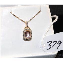 STERLING AMETHYST PENDANT AND CHAIN