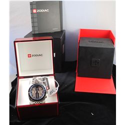 MANS "ZODIAC - SEA GHOST" WRISTWATCH WITH ORIGINAL BOX AND PAPERS