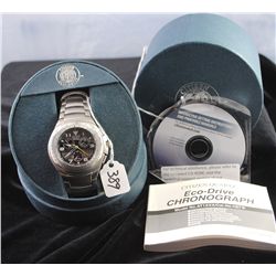 MANS CITIZENS "ECO-DRIVE" SKYHAWK WRISTWATCH WITH ORIGINAL BOX AND PAPERS
