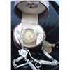 Image 2 : TOMMY BAHAMA STERLING SILVER POCKET WATCH AND CHAIN IN ORIGINAL BOX WITH ORIGINAL $395.00 PRICE TAG