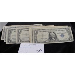 TWELVE $1 SILVER CERTIFICATES - SERIES 1957
