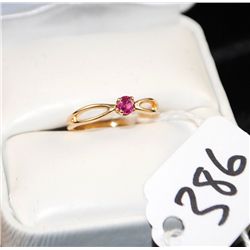 WOMENS 14K YELLOW GOLD RUBY RING