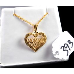 10K YELLOW GOLD "MOMMY" I LOVE YOU PENDANT