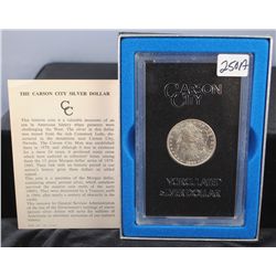 1883-CC GSA BLACK BOX MORGAN DOLLAR WITH ORIGINAL BOX AND CERTIFICATE OF AUTHENTICITY