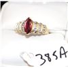 Image 1 : LADIES LAB CREATED RUBY AND DIAMOND RING WITH ONE MARQUISE CUT LAB CREATED RUBY CENTER GEMSTONE AND 