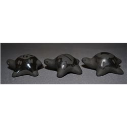 THREE SANTA CLARA POTTERY TURTLES