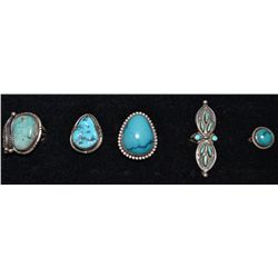 COLLECTION OF NAVAJO SILVER RINGS