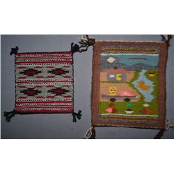 TWO MINIATURE NAVAJO TEXTILES