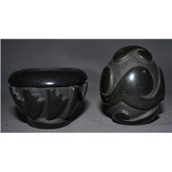 TWO SANTA CLARA POTS