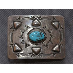 NAVAJO SILVER BELT BUCKLE